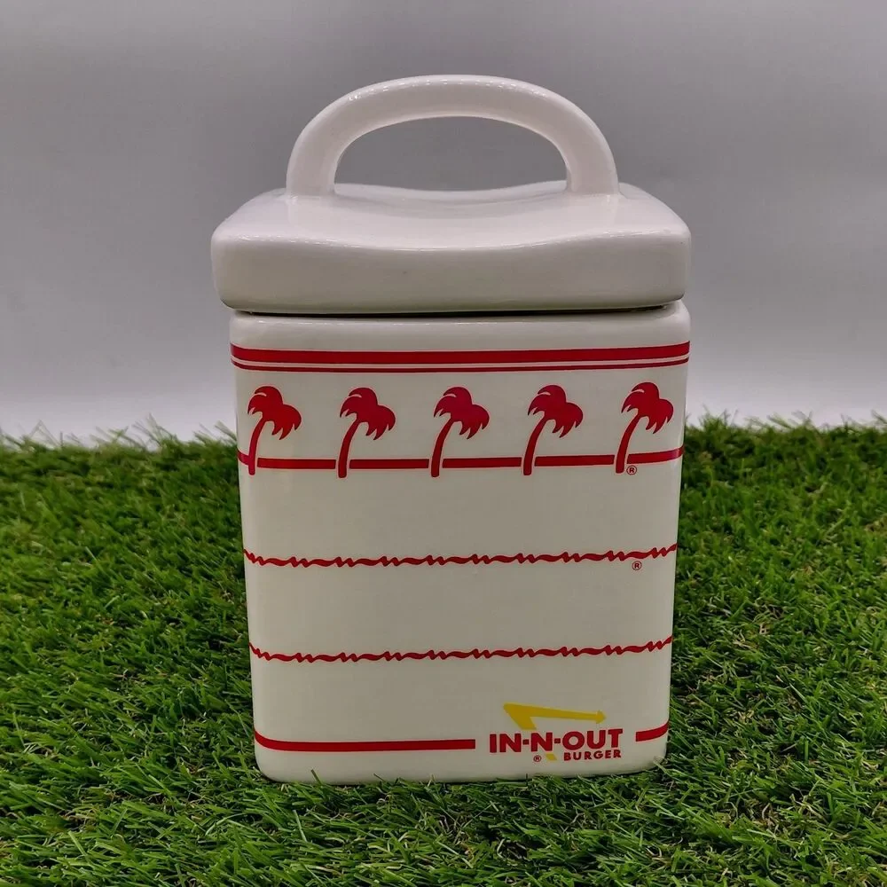 In-N-Out Burger Restaurant Ceramic Canister Jar 6